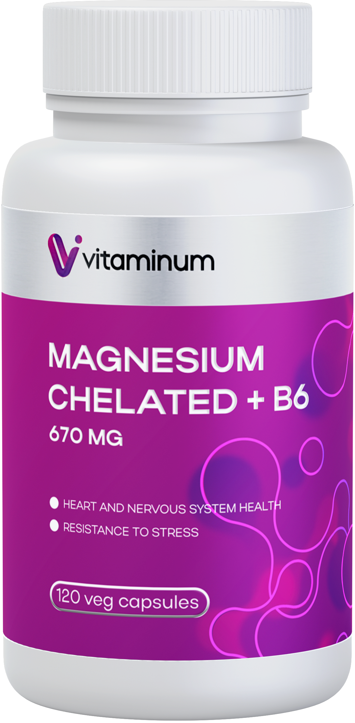  Vitaminum МАГНИЙ ХЕЛАТ + витамин В6 (670 MG) 120 капсул 800 мг  в Нижнекамске